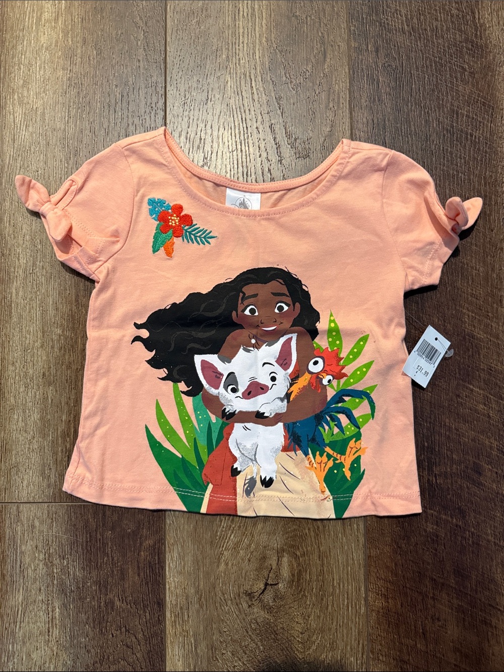 Disney Girls' Peach Moana & Friends Short Sleeve Tee NWT